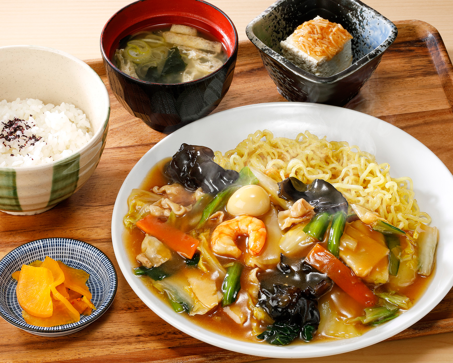 いちげん 西船橋店　#ランチメニュー　#五目あんかけ焼きそば定食